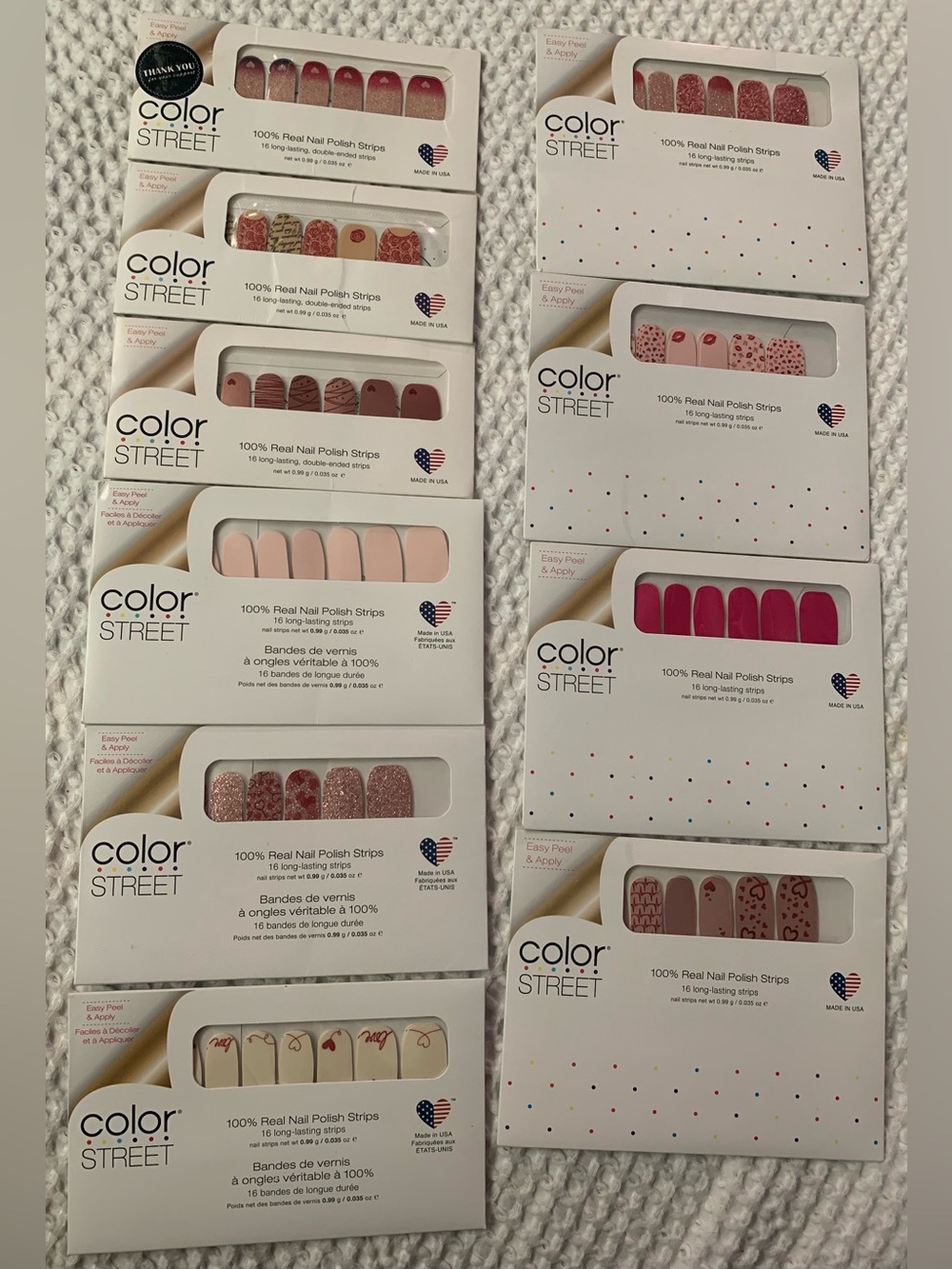 Lot of 10 OLDER Color Street Sets